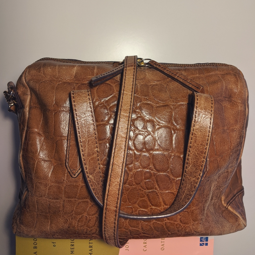 Fossil Genuine Leather Alligator Style Bag